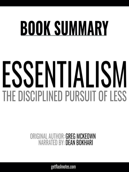 Title details for Essentialism by Greg McKeown--Book Summary by FlashBooks - Available